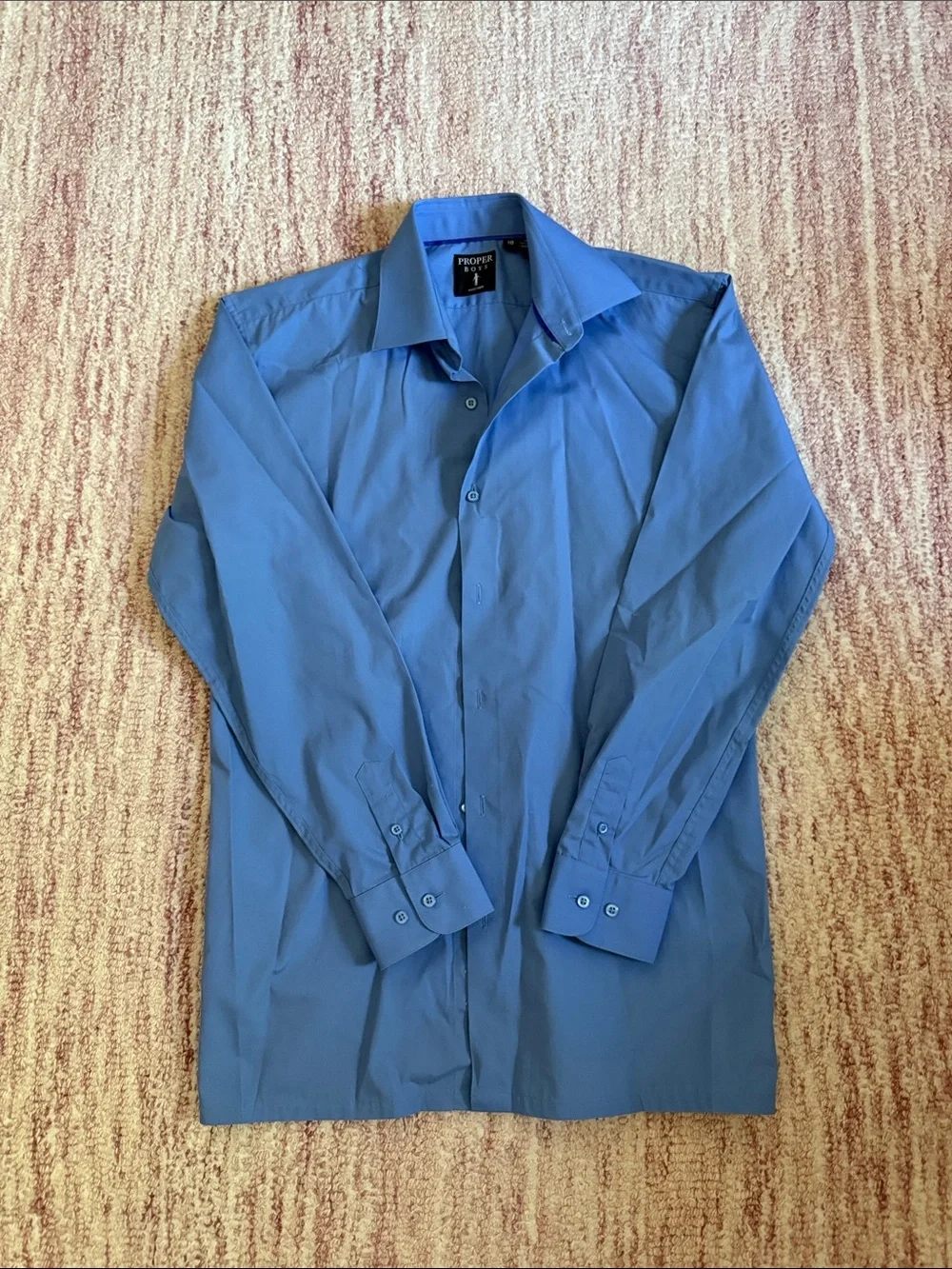 Proper Boys Classic Formal Blue Long Sleeve Button Up Shirt 18